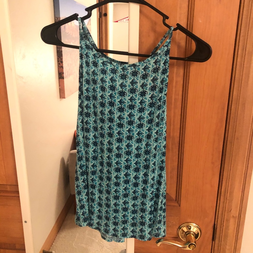 CUTE BLUE FLORAL TANK TOP